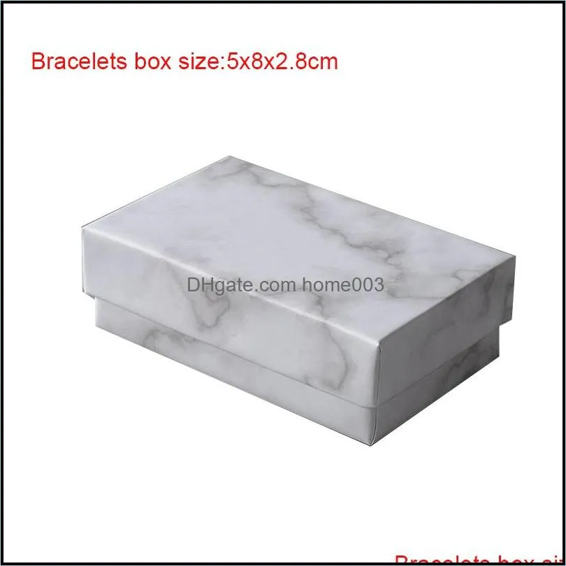 Marble Jewelry Box Necklace Bracelet Rings Carton Packaging Display Boxes Gifts Storage Organizer Holder Rectangle Square
