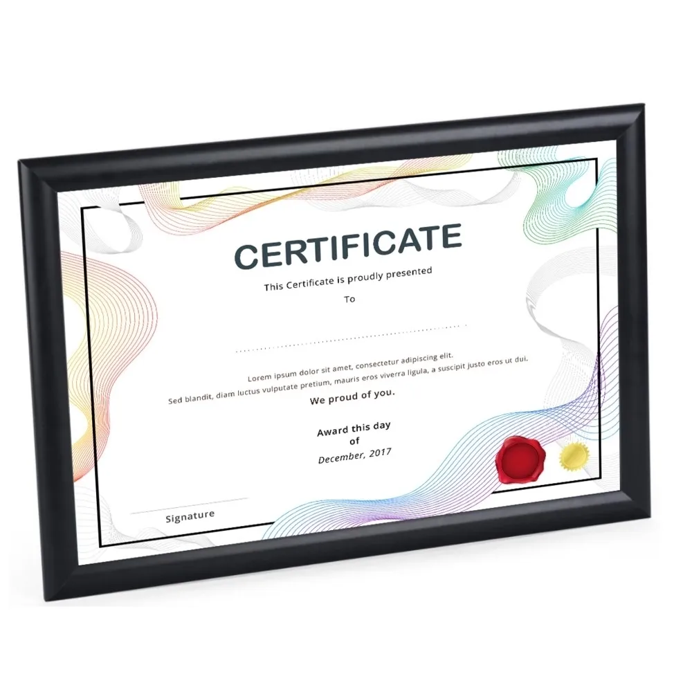 Wholesale A4 Metal Document Frames Certificate Frames For Wall Tabletop