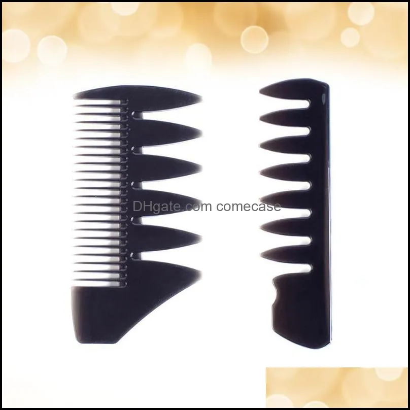 Hair Brushes 2PCS Double Sided Comb Delicate Texture Modelling Inserted Oil Head For Men Male Hand Wide Tooth