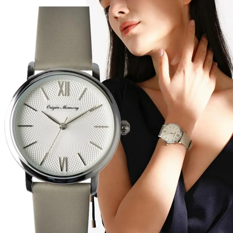 Montre de luxe pour femmes Bracelet en cuir souple Mouvement à quartz japonais Montres élégantes pour femmes Montres pour femmes Montre pour fille Horloge Montres-bracelets