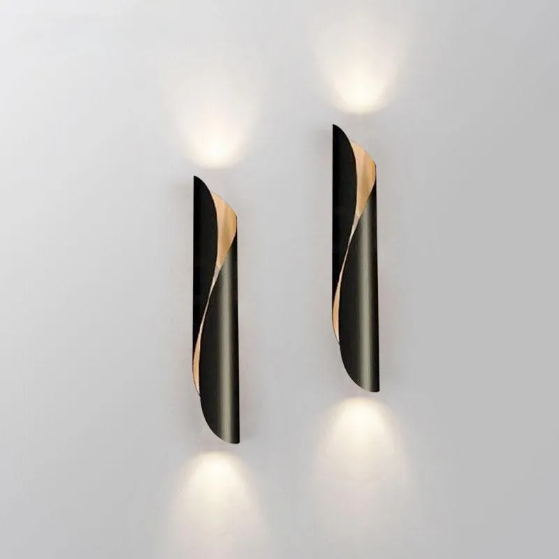 Modern Black And White Aluminum Tube Art Led External Wall Lights