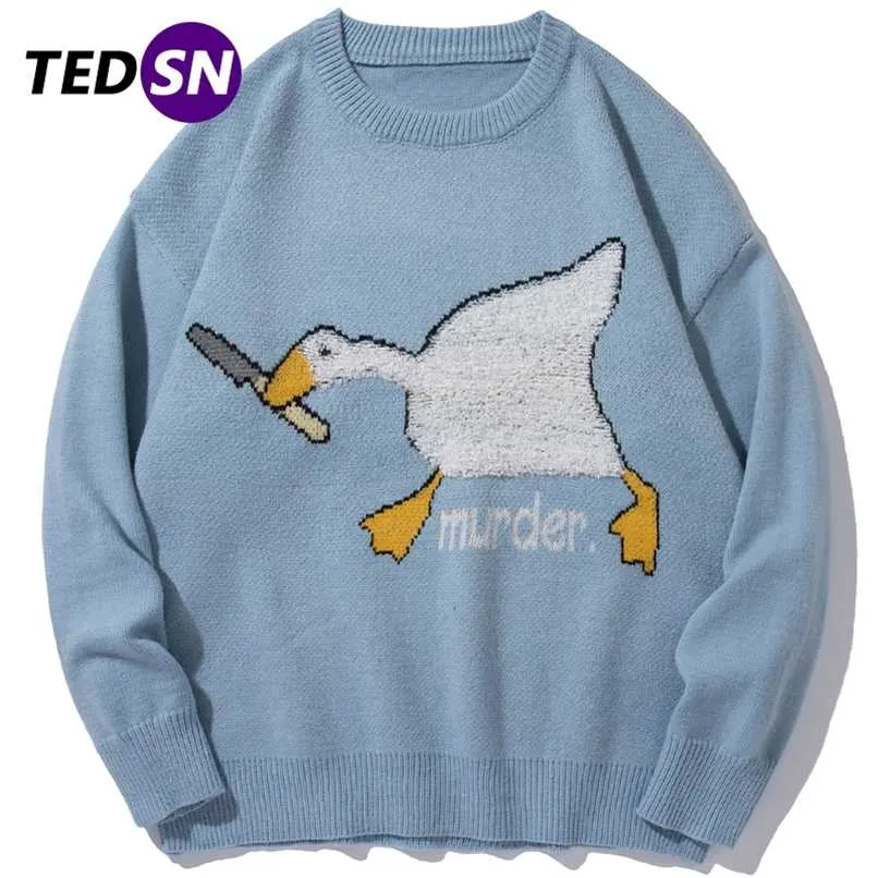 Duck Cartoon Duck Wow Sweater Cartoon Duck Knit Sweater Womens
