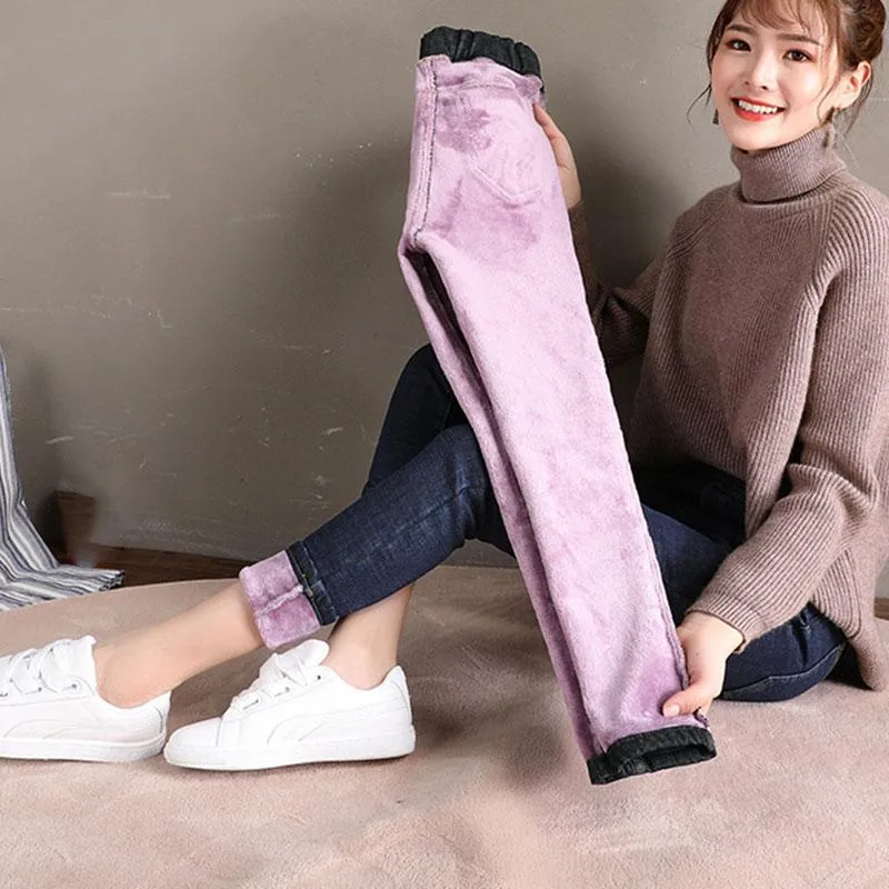 Womens Winter Double Fleece Thermal Jeggings For Outdoor Activities Warm  And Cozy Ropa De Mujer Slim Fit Jeans Women From Shangzhu, $22.65