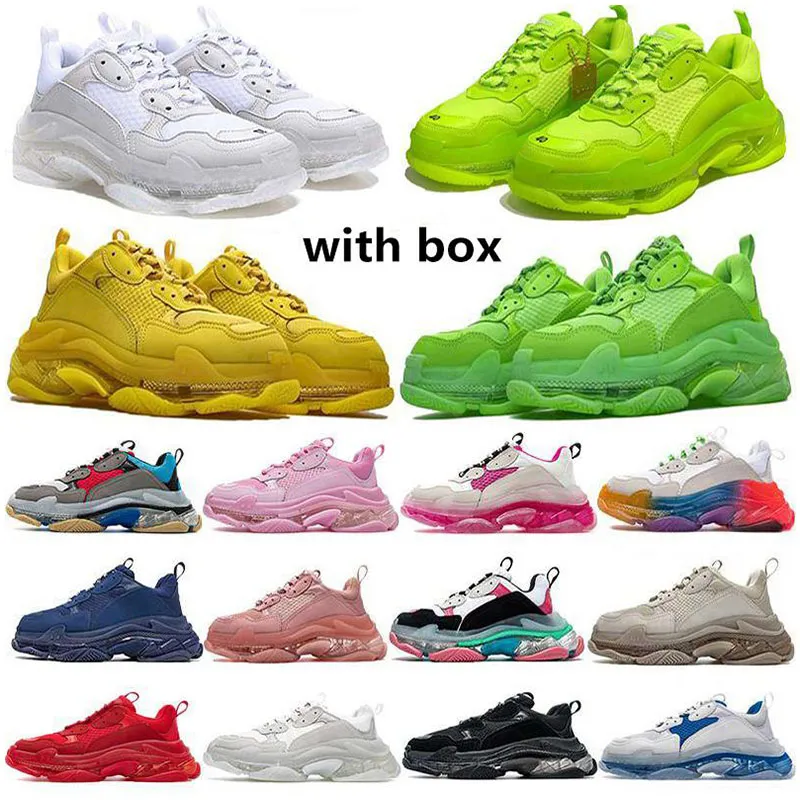 Newest Crystal Bottom 17W Women Mens Casual Shoes Dad Platform Trainers Balanciagas triple s Sneaker Designer Flat Sneakers Size 36-45 Vintage