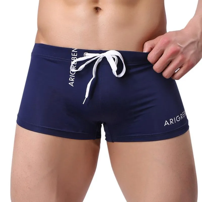 Swimsuit dos homens de banho de banho de natação Bruta Boxer Briefs Nadar Homens Swimwear Pants Verão Sexy Beach XL * D