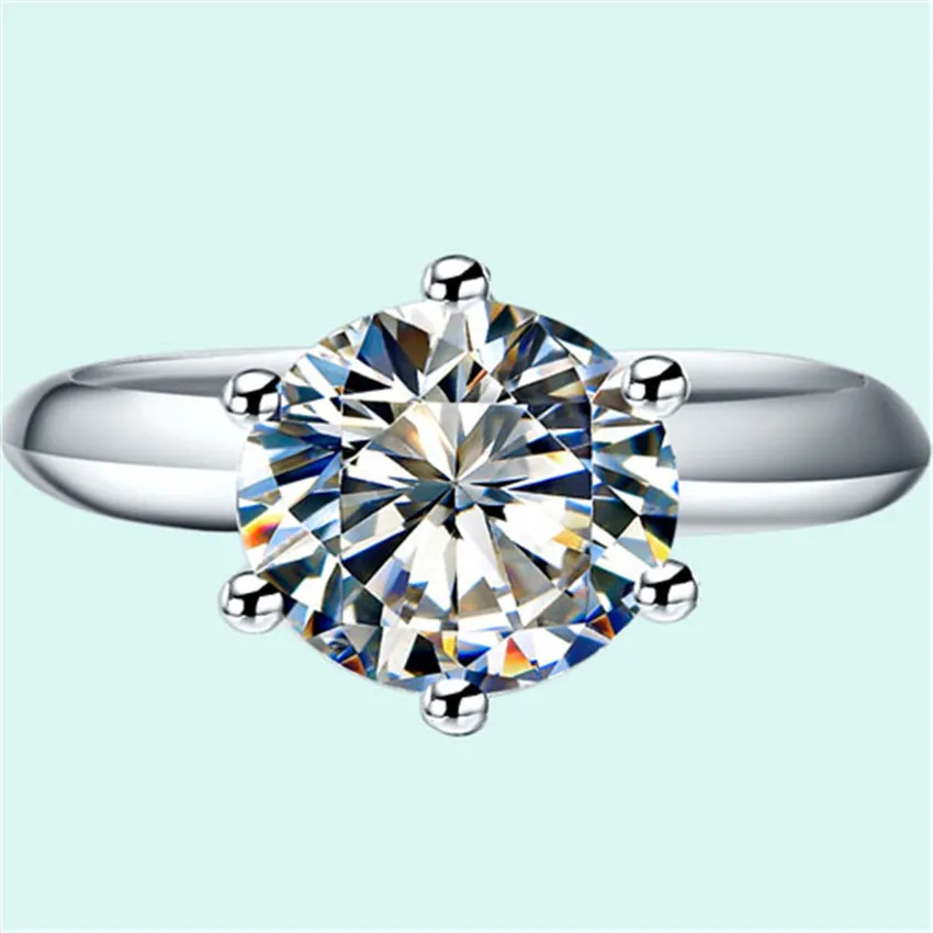 Brilliant Forever 2ct Test Pozytywny D Kolor VVS1 Moissanite Engagement Platinum 950 Ring