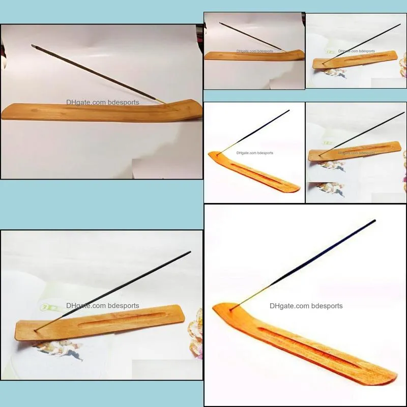 Natural Plain Wood Wooden Incense Stick Ash Catcher Burner Holder Incense Stick Holder Home Decor 24*3.5cm Fast Shipping