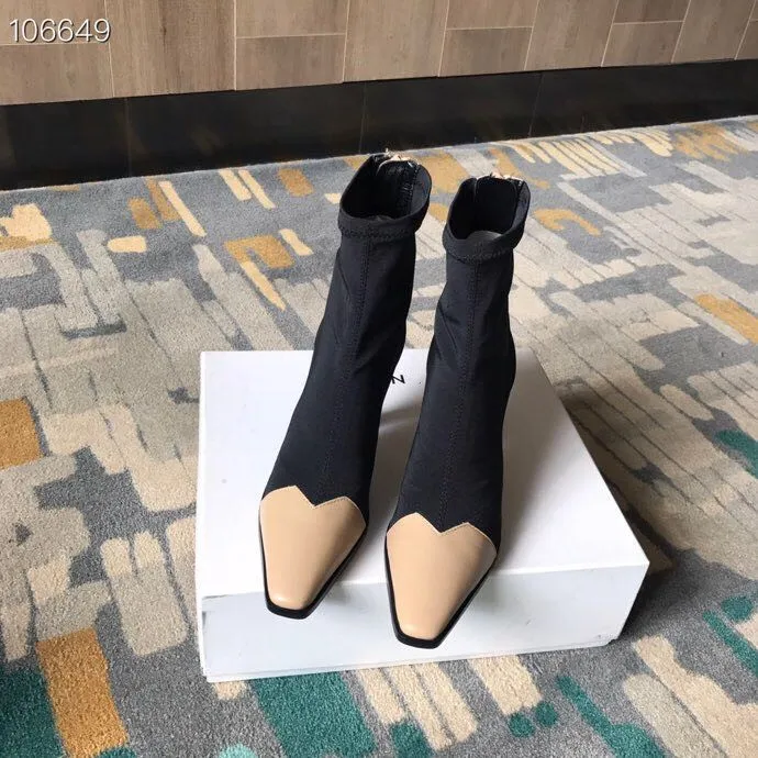 early autumn winter woman pointed toe elastick sock boots femal high heels comfortbale short boots mujer sheepskin hlaf shoes