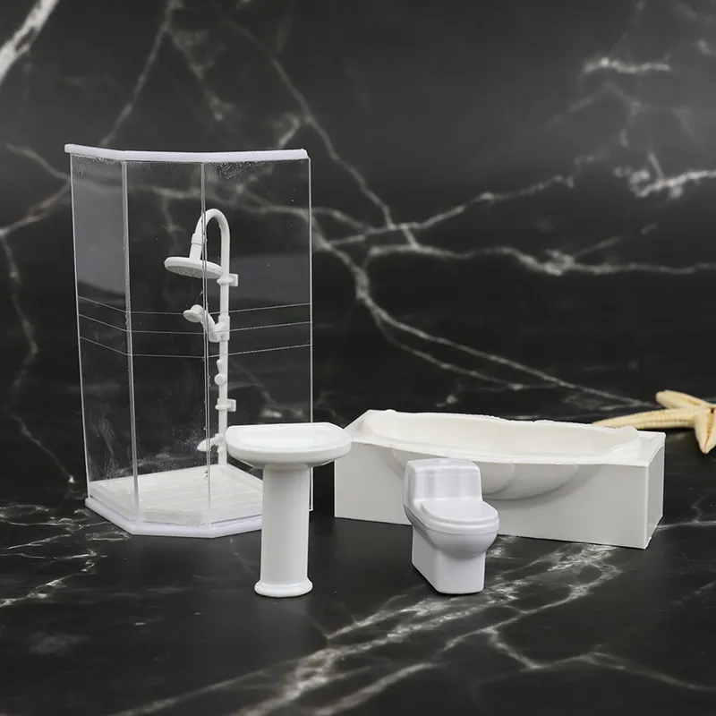 Mini Toilette Per Bambole In Scala 1:12 | Set Da 2 Accessori Bagno Realistici In Plastica Bianca Per Casa Delle Bambole