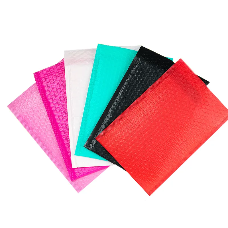 50Pcs Plastic Small Bubble Mailers Red Poly Mailing Bags Envelopes With Shockproof Green Bubble263k