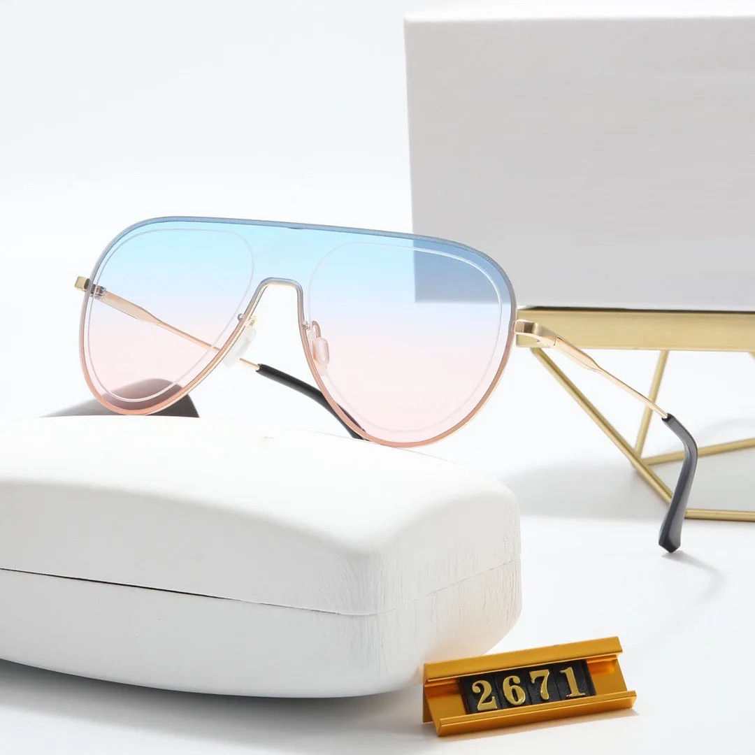 Nya lyxiga solglasögon herr Mode Solglasögon Designer Kvinna Trend Färg Padda Spegel Polaroid Lens UV400 sportglasögon Glasögonbåge Retro glasögon för kvinnor