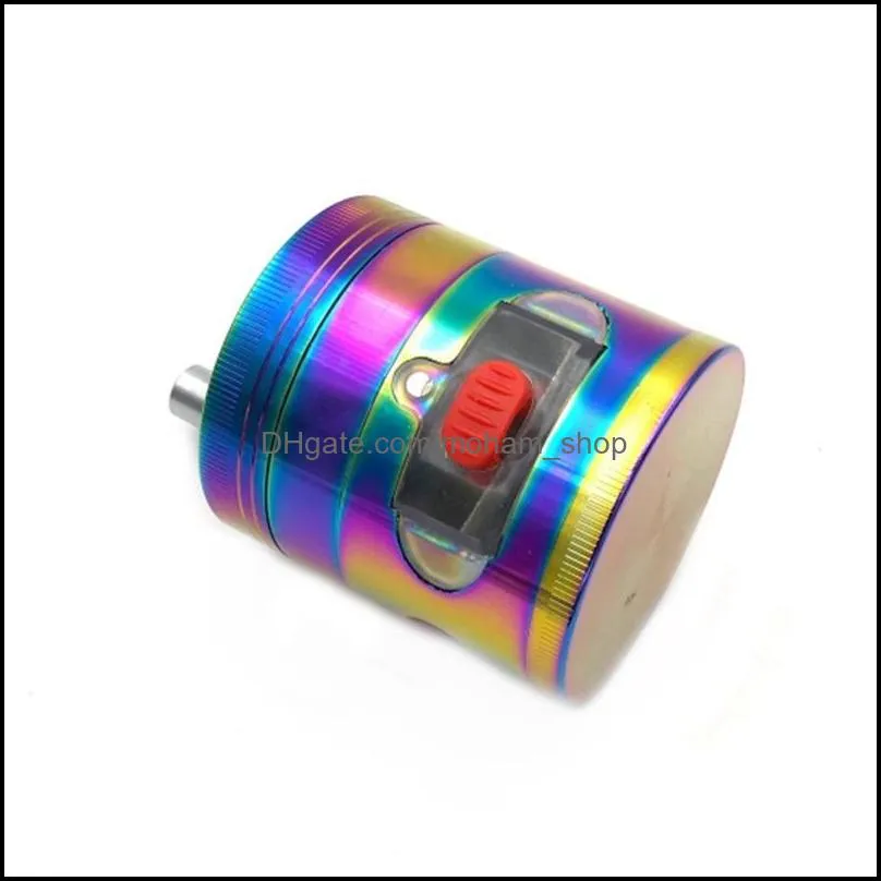 Hand Crank Rainbow Grinders Colorful Sharpstone Grinders Zinc Alloy Metal Grinder 63mm 4 Layers Dry Herb Grinders Herb Crushers BH3958