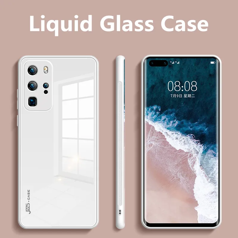 Liquid Tempered Glass Fodral för Huawei P50 P40 PRO Plus P30 MATE 20 30 Pro Honor 50 X10 Mobiltelefonlins Skyddskåpa