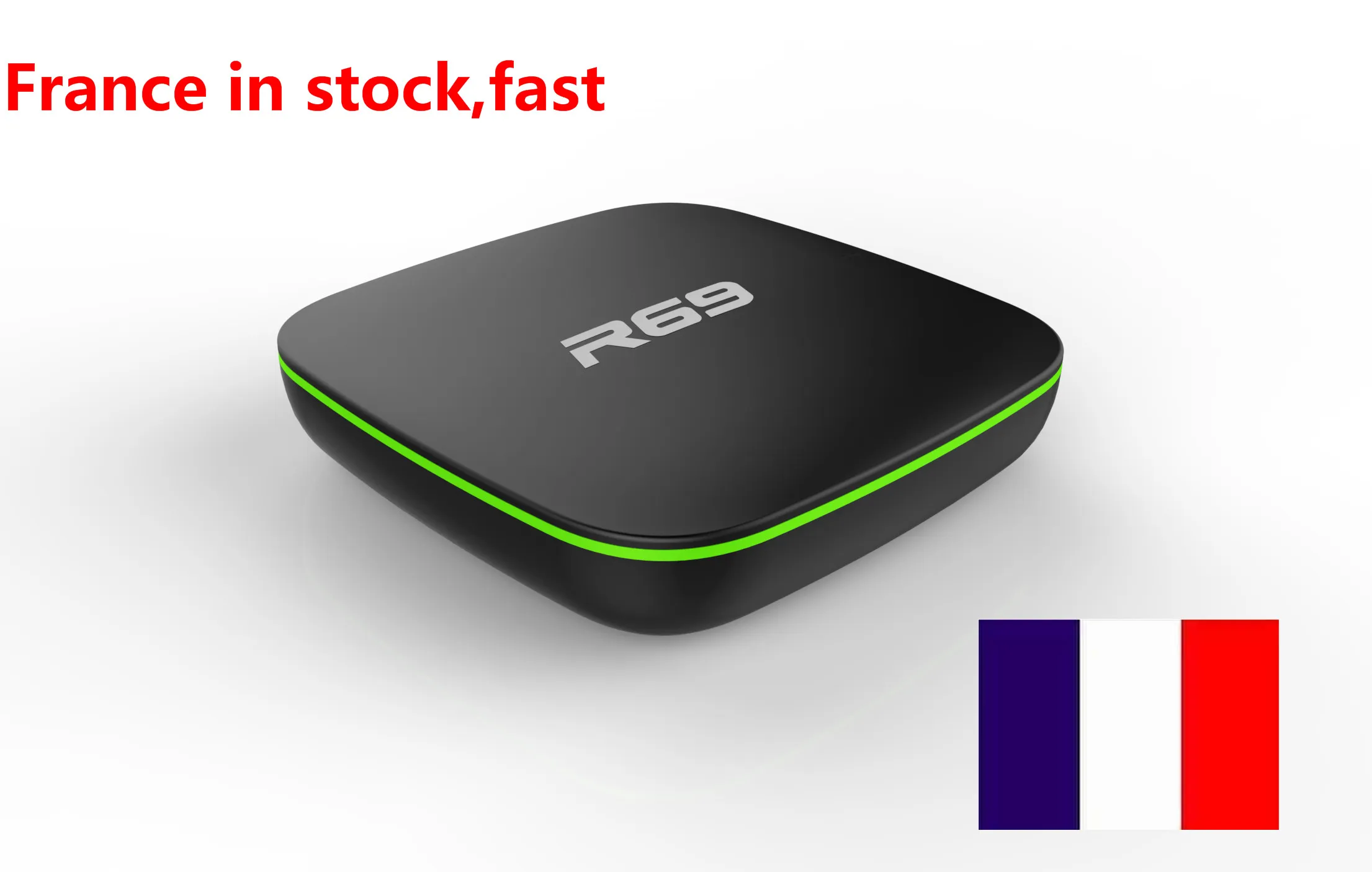 フランスインストック10pcsロットR69スマートアンドロイド7.1テレビボックス1GB 8GB AllWinner H3 Quad Core 2.4G Wifi