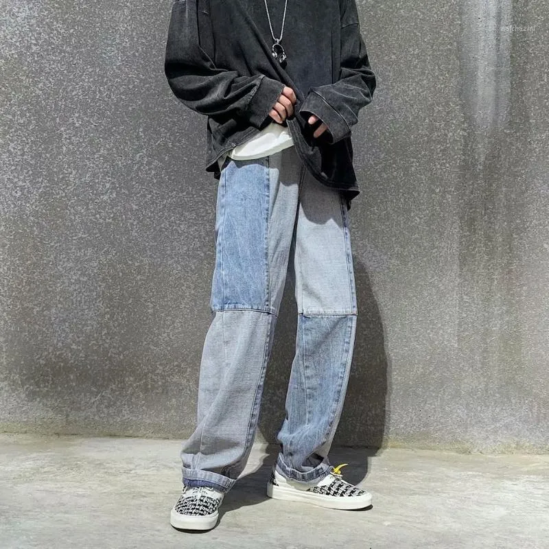Мужские джинсы мужские мужские хип-хоп женщина 2022 осень моды брюки повседневная негабаритный корейский стиль уличная одежда мужские штаны