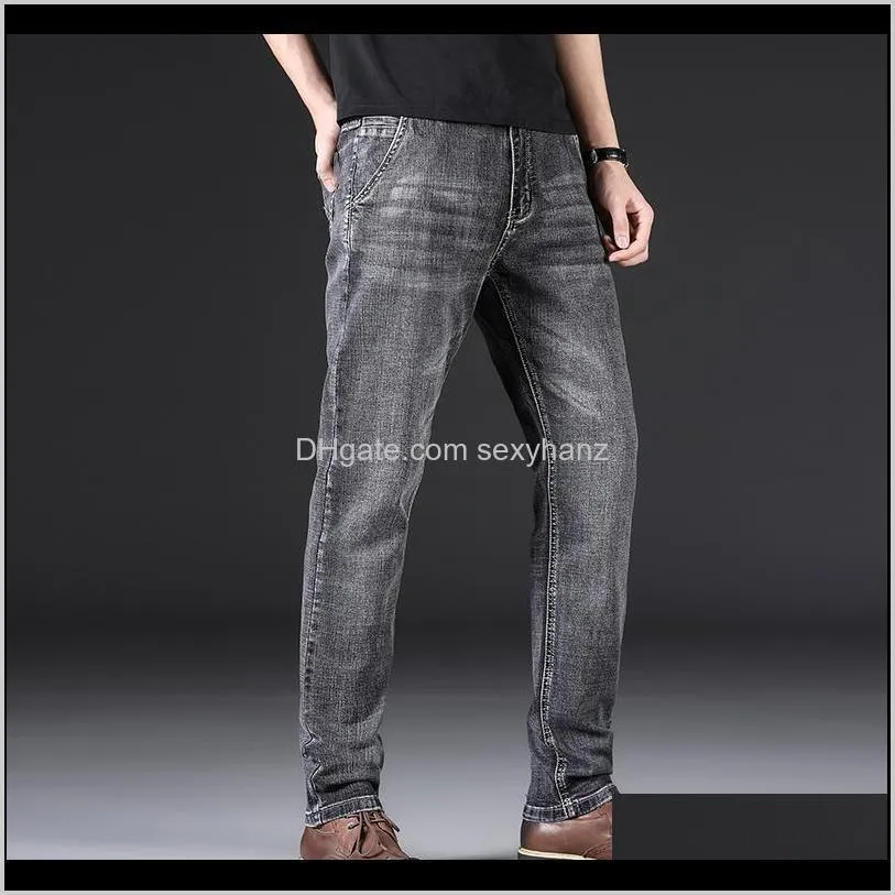 male jeans men men`s jean homme denim slim fit pants trousers straight gray biker spijkerbroeken heren multi-pocket soft casual1