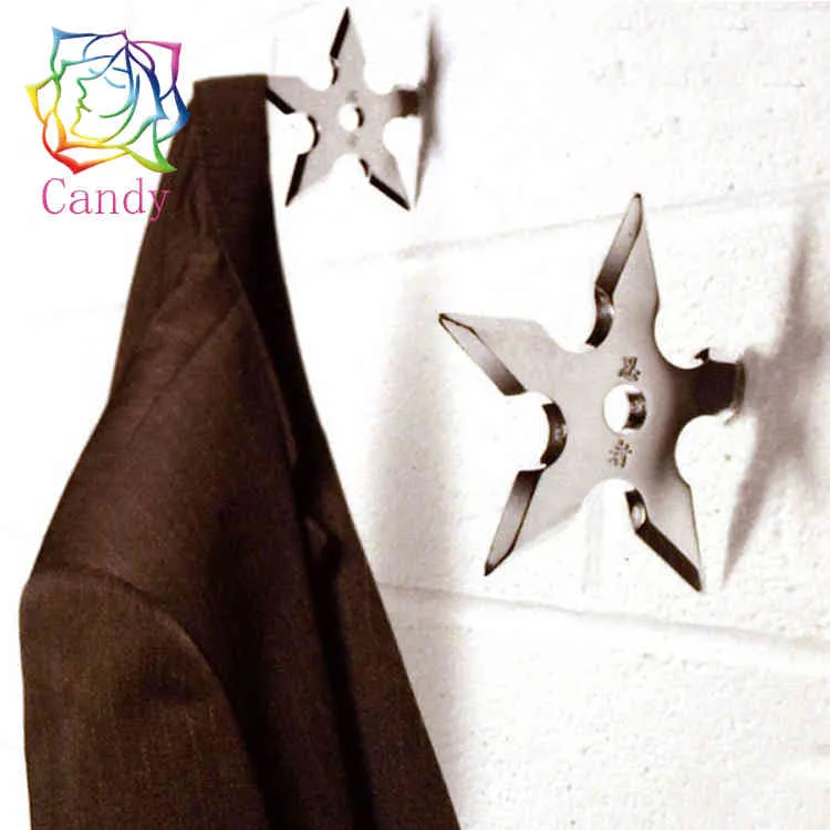 New arrival Star Coat hook Creative Ninja darts decorative Metal hooks for clothes wall coat hanger