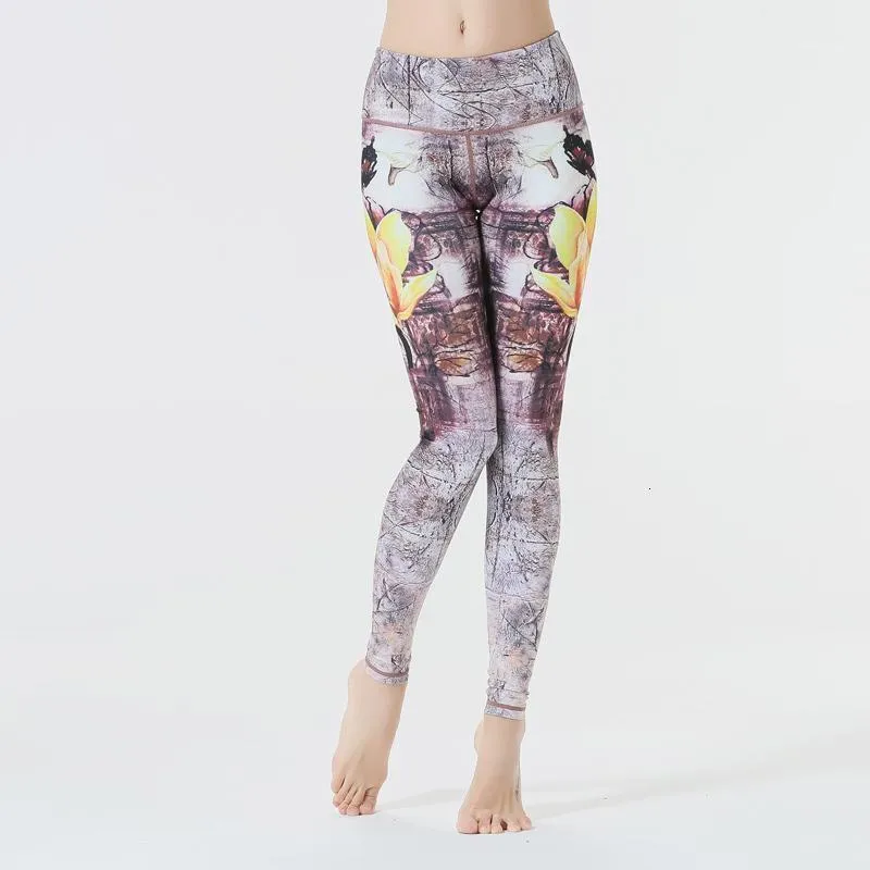 Yoga Outfits Fitness Sports Leggings For Women Stretched Printed Pants Female Workout