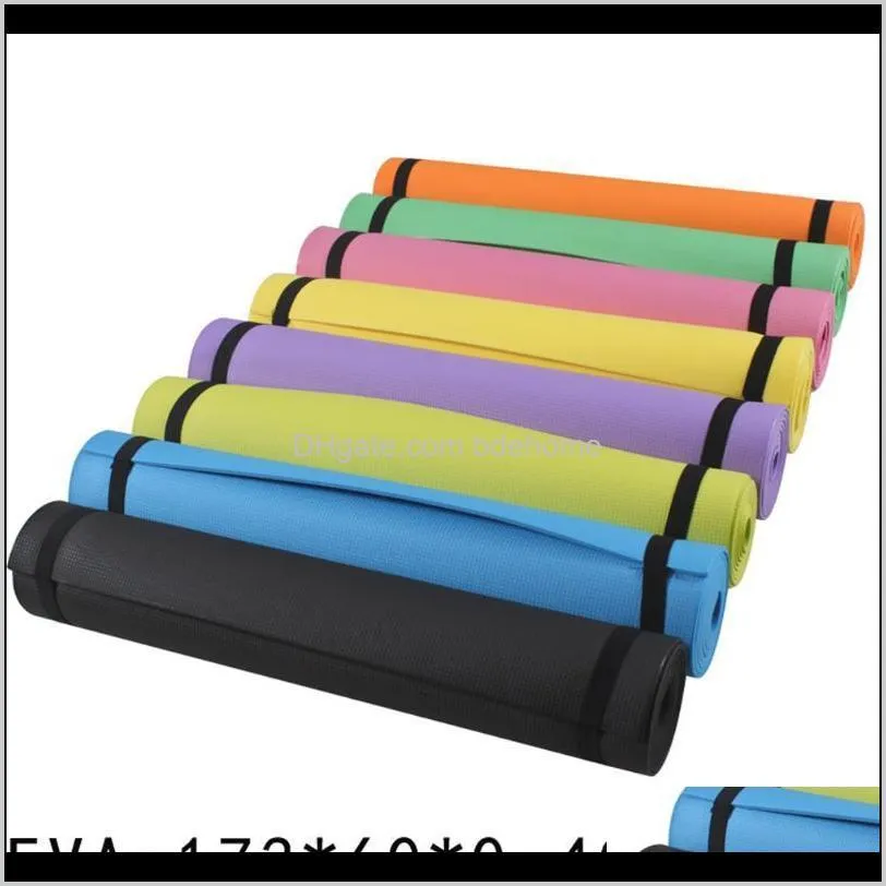 solid yoga mats 173cm*60cm*0.4cm non slip carpet mat for beginner environmental home indoor fitness gymnastics mats