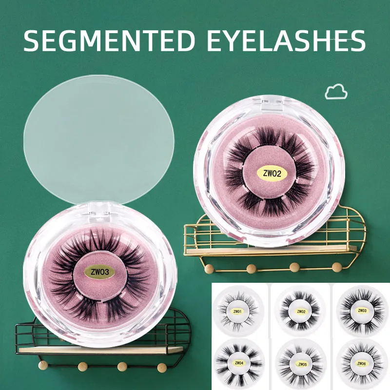 Maquillage pour les yeux clusters de cils diy segmentés faux cils extension 3d effet individuel faux vison curse à la main le volume de boucle naturelle