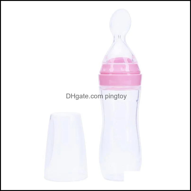 1pc 120ml Safe Feeding Bottle Spoon Infant Newborn Toddler Silicone Food Supplement Rice Milk Cereal Spoon Squeeze Bottle