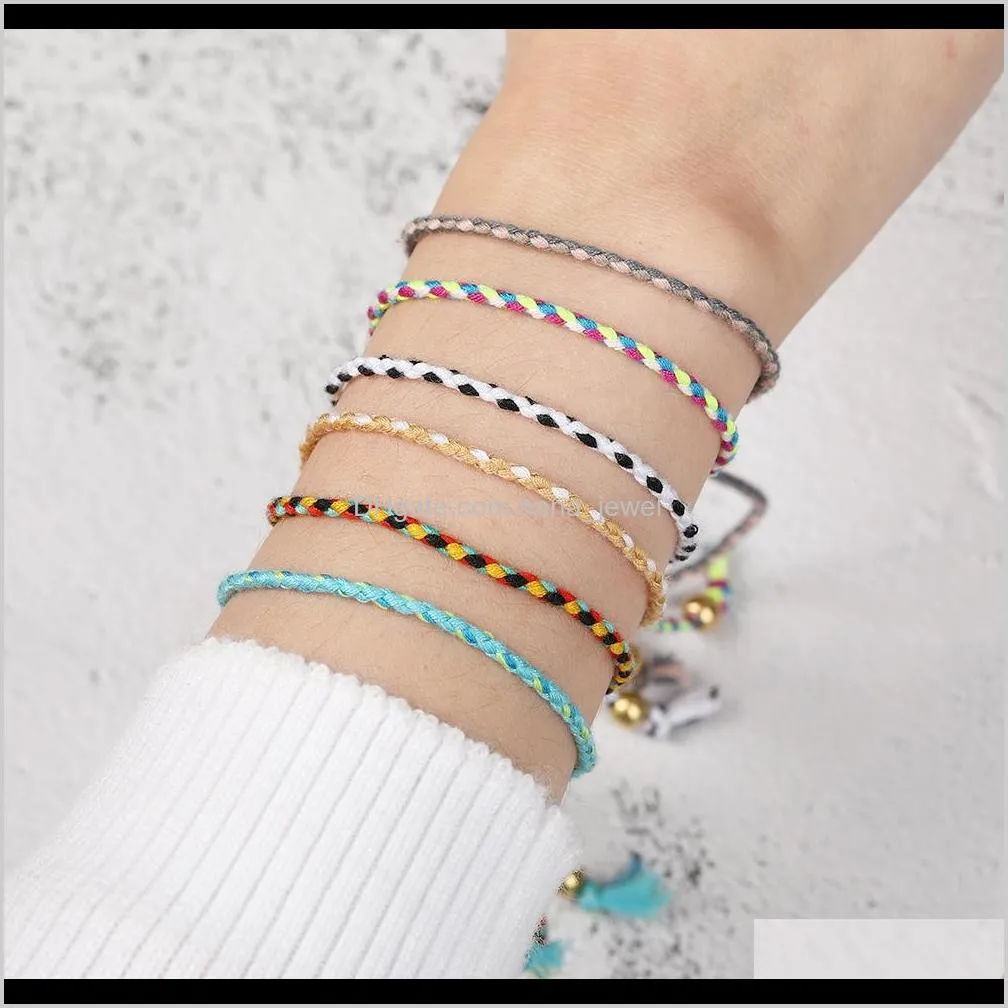Girls Luxury Colorful Infinity Woven Braided Bracelet Retro Handmade Boho Multicolor String Cord Hippie Friendship Bracelets