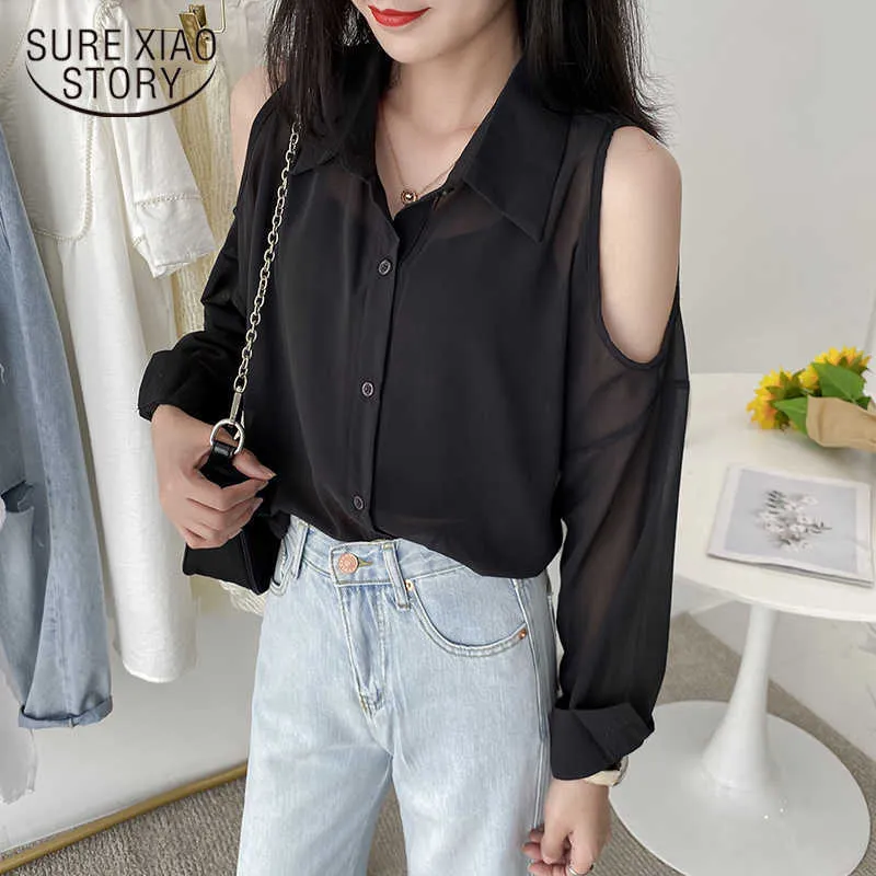 Simple couleur unie hors epaule chemise Femme ete Super mince creme solaire chemise Femme mode Chemisier Femme 10275 210528