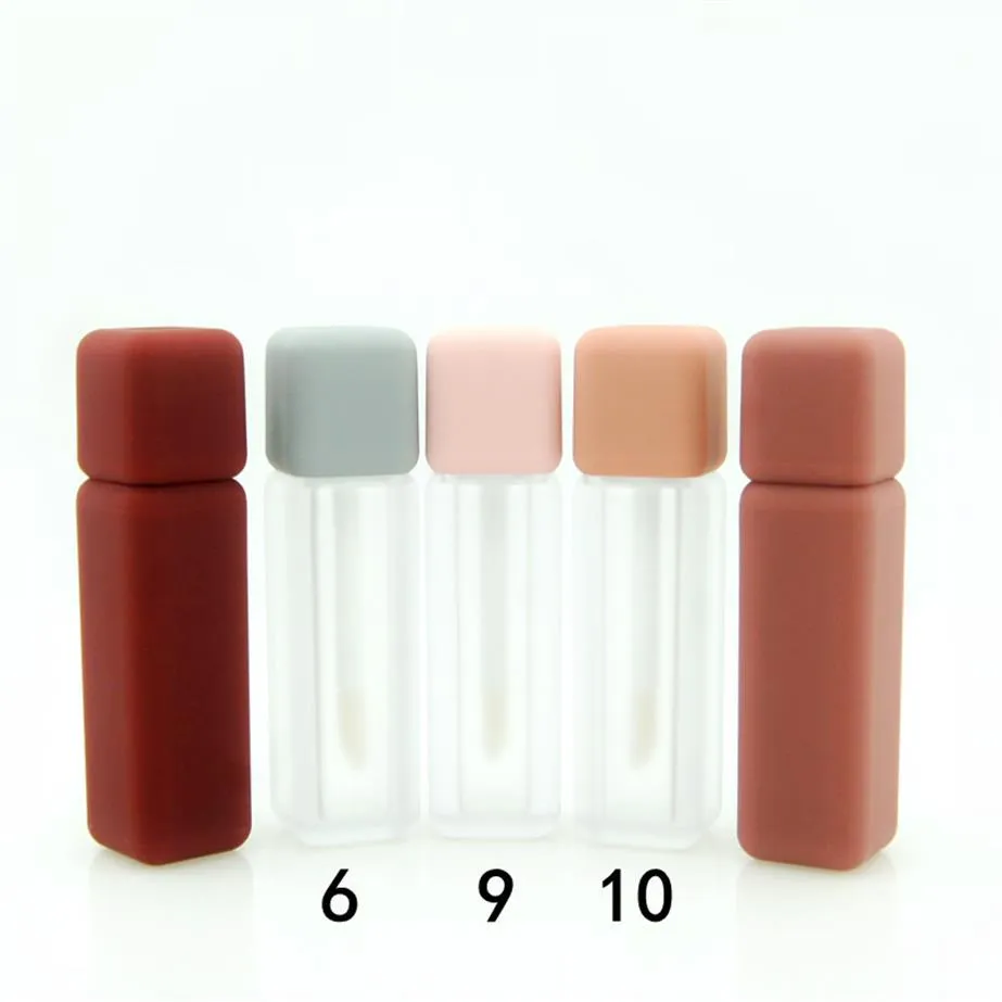 50% rabatt pålagringsflaskor burkar läppglansstångrör 5ml gummistecken Matte textur tomma behållare för lipgloss A57