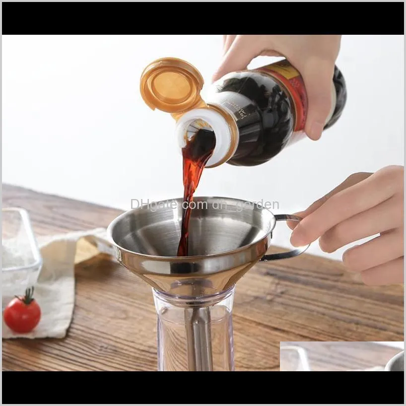 hot 4 inch stainless steel funnel with detachable strainer kitchen tools funnels shipping sn2065