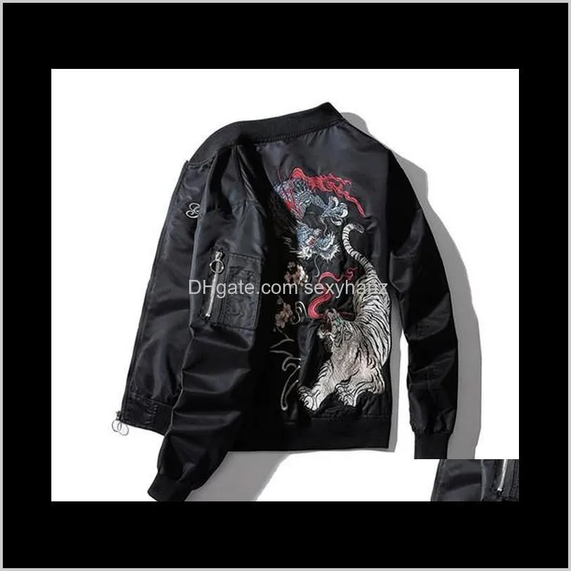 women new lover men`s jacket coat spring autumn embroidery bomber dragon tiger windbreaker casual sweethearts outwear1