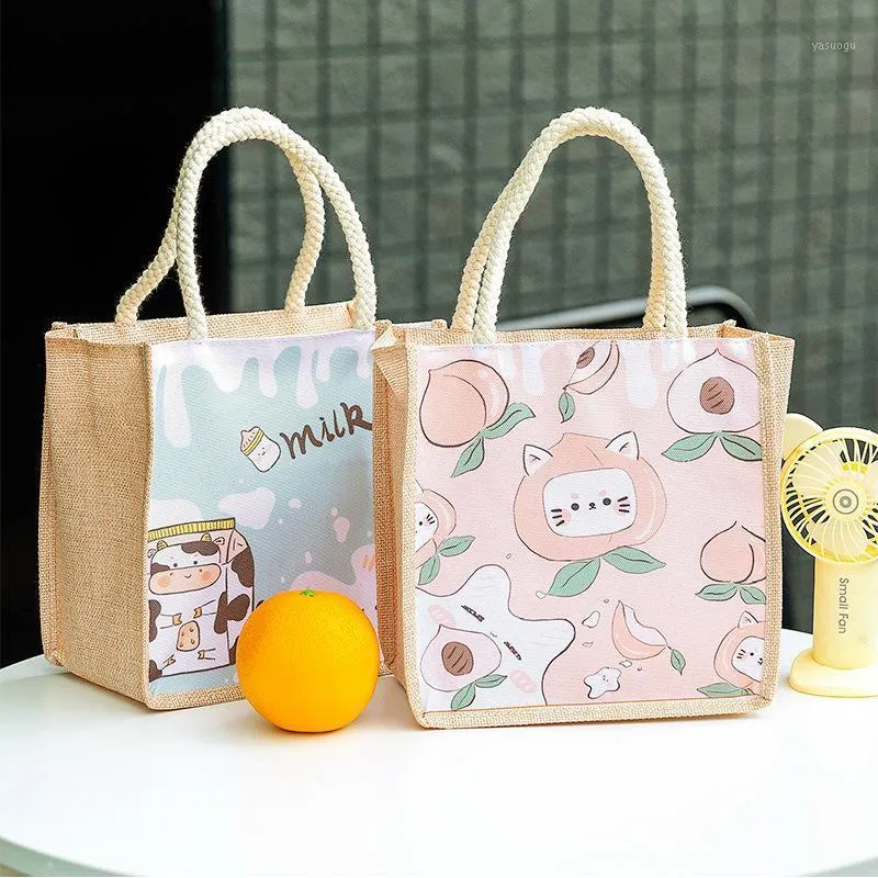 Storage Bags Small Fresh Cute Handbag Ins Summer Student Casual Trend Cartoon Canvas BagGirl Andralyn Bag Store Clothes Organizer