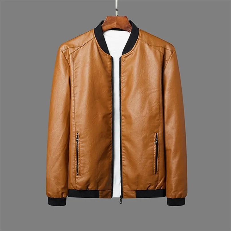 Jacken Männer Marke Kleidung PU Lederjacke Plus Größe Blazer Casual S Motorrad Windbreake 5XL 6XL 7XL 8XL 210923