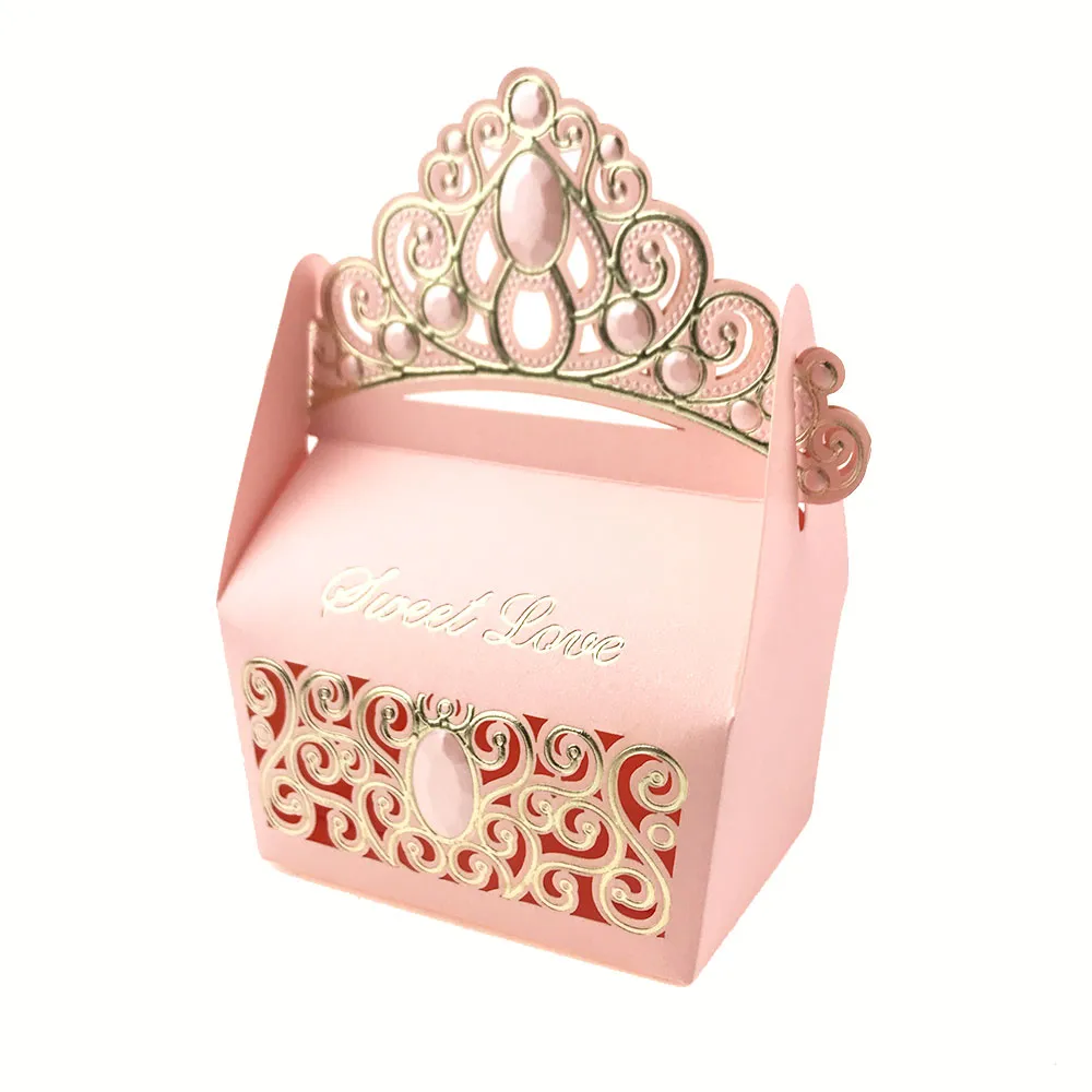 Princess Crown Wedding Candy Boxes Chocolate Gift Boxes Romantic Paper Candy Bag Box Wedding Candy Boxes Favor