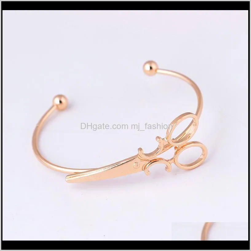 scissors bracelet bangle for women hollow shears bracelets & bangles adjustable bracelets hip hop party gifts gold silver plated