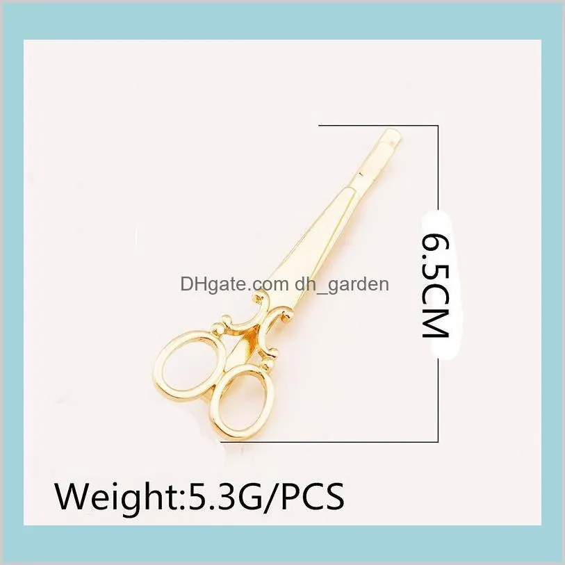 hair jewelry fashion women vintage brief gold plated alloy scissor hair clips barrettes wholesale drop shipping