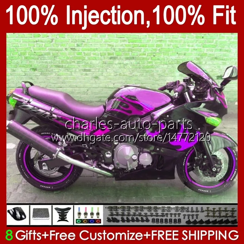 Einspritzung für KAWASAKI NINJA ZZR400 rosa Flammen neue ZZR600 1993 1994 1995 1996 1997 1998 1999 07 84HC.170 ZZR 400 600 ZZR-400 2001 2002 2003 2004 2005 2006 2007 Verkleidung s