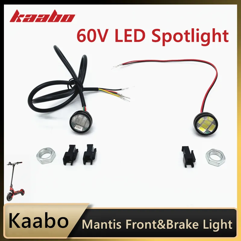 Original Electric Scooter 60V LED Spotlight för Kaabo Mantis 10/8 KickScooter Front Deck Bromsbelysning Reservdelar