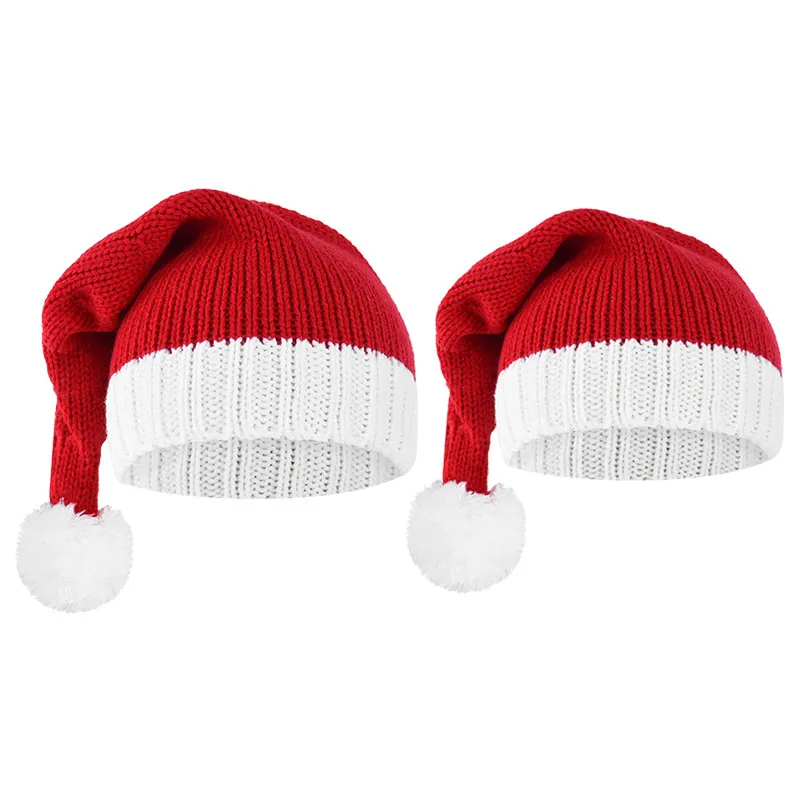 Jul Stickad Hat Boys Girls Cap Beanie Vinterfest Hattar Julparty Dekoration Kids Nyår Navidad Gift