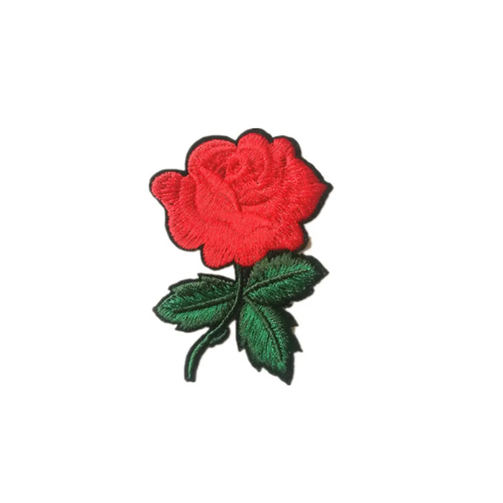 2017 Śliczne kolorowe aplikacje różane kwiaty haft haftowane szycie na ubrania torebki ręcznie robione DIY Craft Ornament Tkaninę naklejki 2555