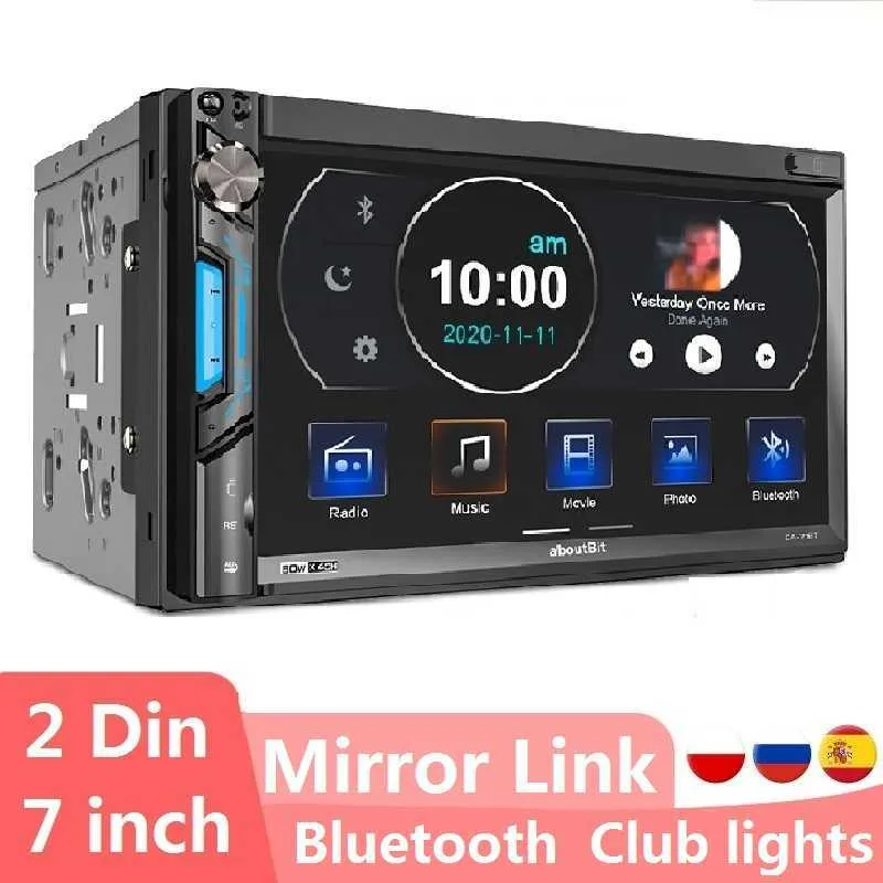 71BT 2 Din Car Radio Universal 7inch Multimedia Mp5 Player AUX USB AM FM  Bluetooth Mirror Link Autoradio 2din Car Stereo Radio