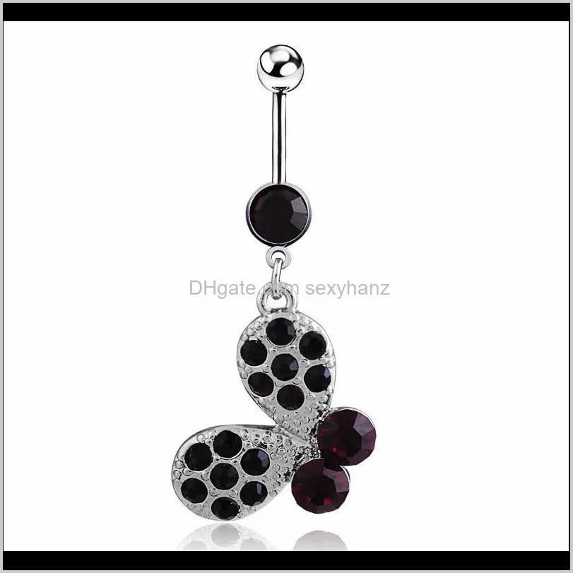 d0373-2 ( 1 color ) nice style navel belly ring 10 pcs clear stone drop shipping with wholesale factory price