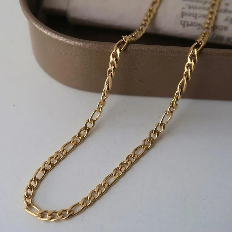 Chokers Basic Punk Gold Plated Titanium Steel Choker Necklace For Men Women Curb Cuban Link Chain Chockers Vintage Solid Metal Jewelry