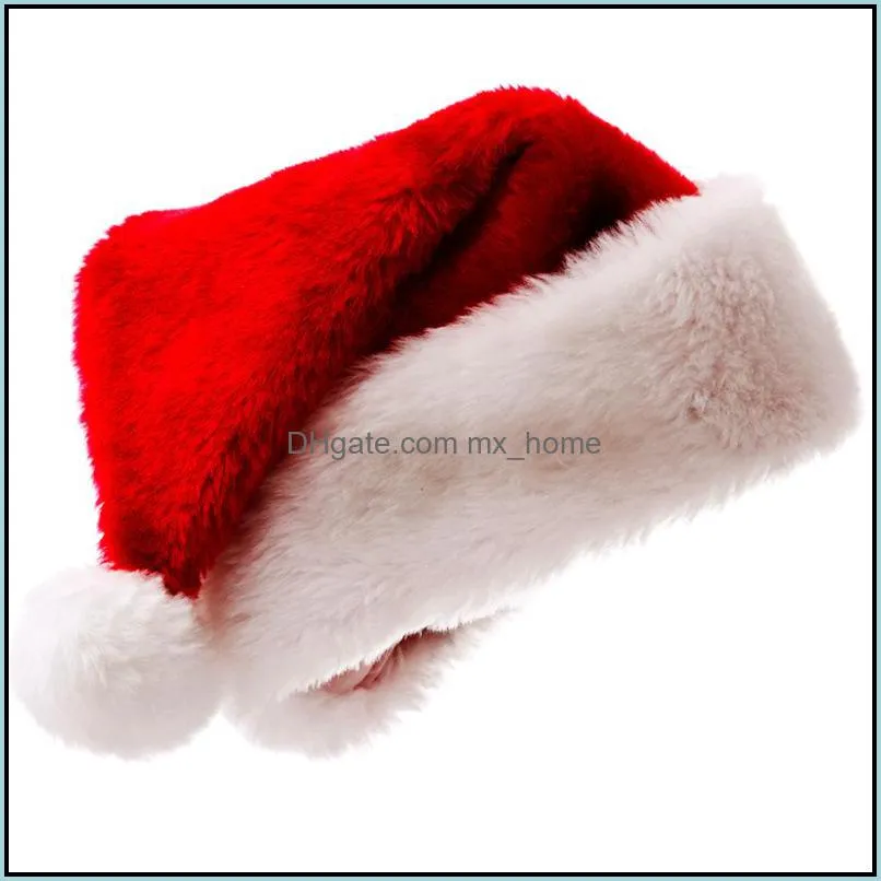 Red Santa Claus Hat Thicken Ultra Soft Plush Christmas Cosplay Hat Christmas Decoration Adults Christmas Party Hats Xmas Hats DBC