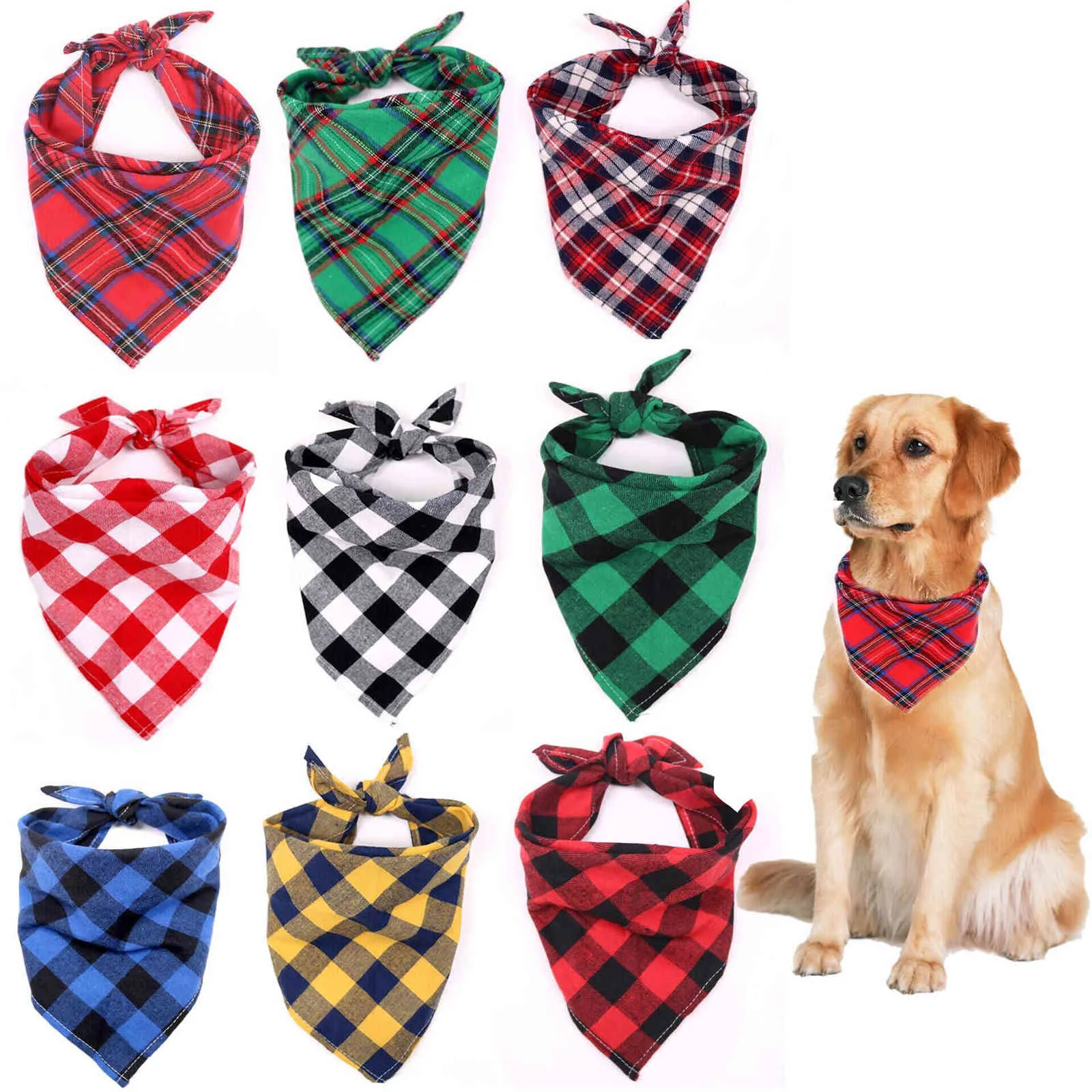 Cães vestuário cães bandanas presente de aniversário lavável verde preto azul vermelho quadrado quadrado impressão bib cachecol para pequeno para grande cão gato