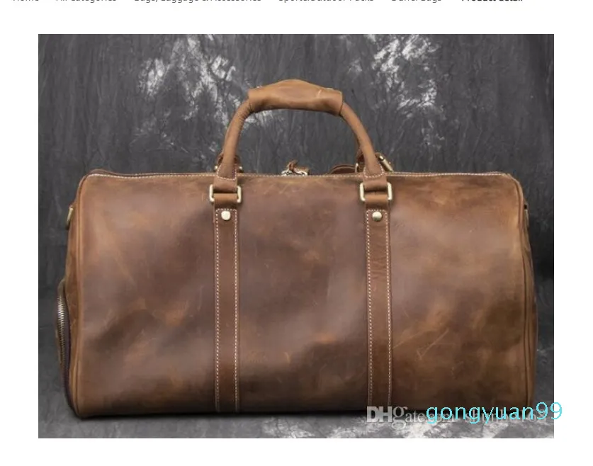 50 55cm Outdoor Packs Duffel Genuine Leather Womens And Mens BAGS