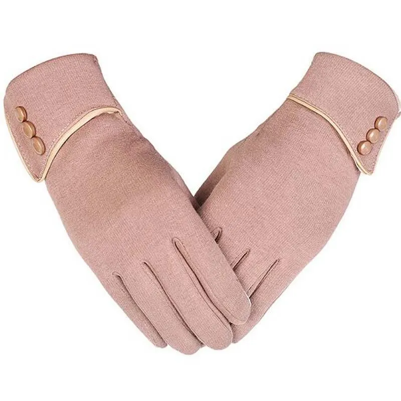 Rękawiczki bez palców Xeongkvi Europa Ameryka przyciski mody Mirco Velvet Mittens marka jesienna zima ekran dotykowy kobiety Handschoenen