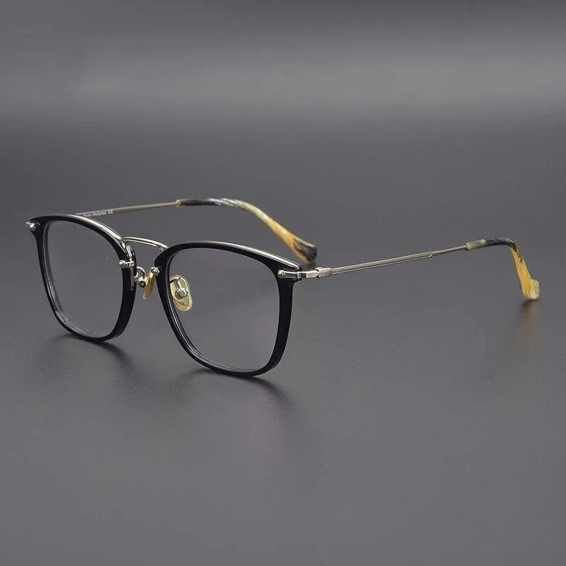 割引購入 ファッションサングラスフレームブランドデザイナーアセテートメガネフレームメンズ高品質日本の手作りの眼鏡女性スーパーライト正方形 売り出し新品 Apea Asia