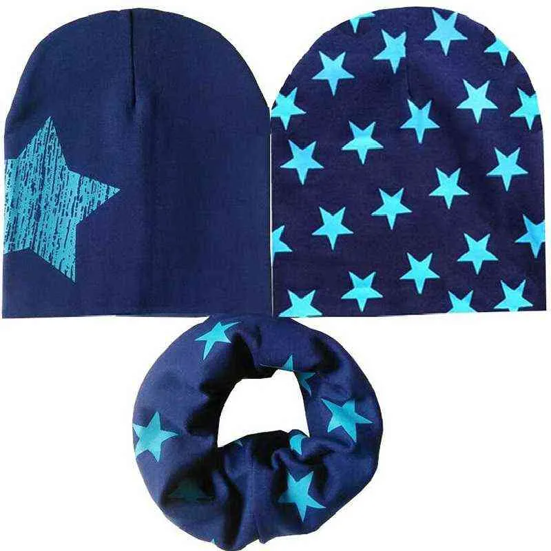 Outdoor Children Cottons Cap Szalik Jesień Zima Dziewczyny Chłopcy Turystyka Czapki Ciepłe Hip Hop Cap Kids Bawełna Kapelusz Czapki Szalik 3szt Y21111