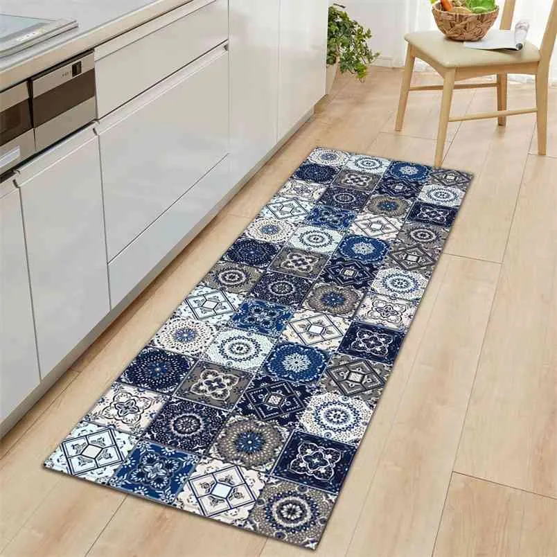 Bohemian Cuisine Mat Tapis de porte Moderne Tapis de porte pour salon Boho Décor Tapis de cuisine antidérapante Tapis de tapis Tapis Decor 210917