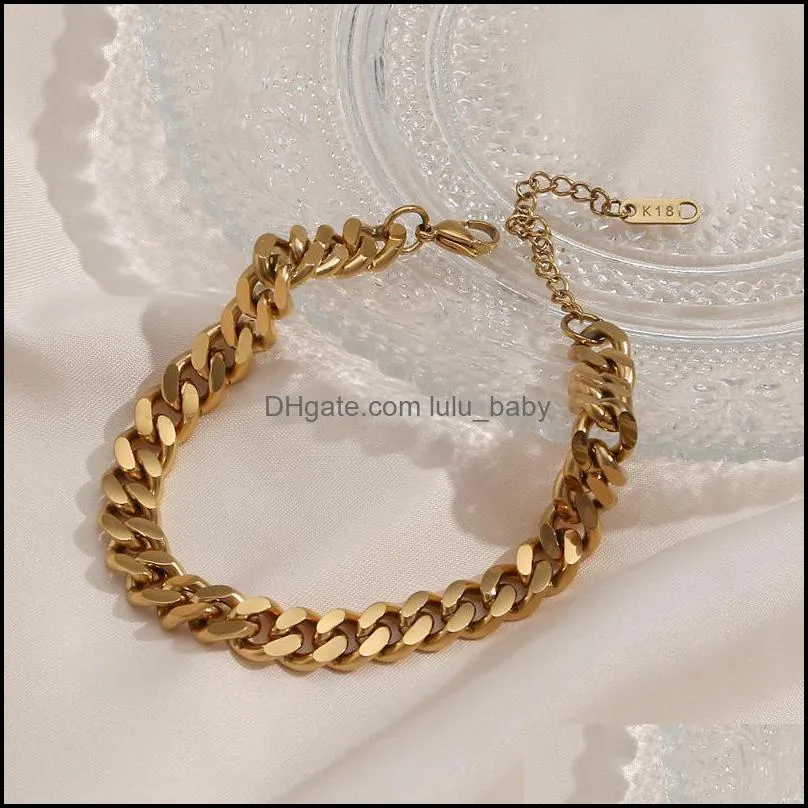 Anklets 2021 Tarnish Free Hypoallergenic 2.5mm 6mm 8mm Cuban Link Chain Gold For Women Summer Beach Foot Bracelet Jewelry